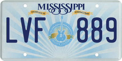 MS license plate LVF889