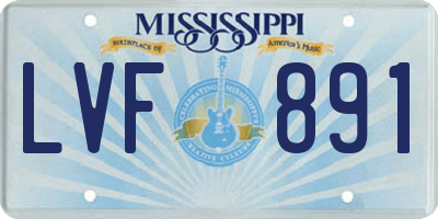 MS license plate LVF891