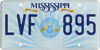 MS license plate LVF895