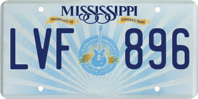 MS license plate LVF896