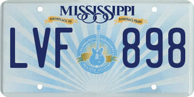 MS license plate LVF898