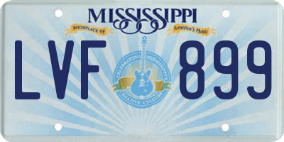 MS license plate LVF899