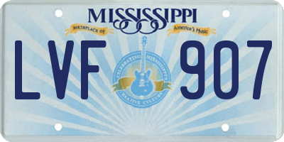 MS license plate LVF907