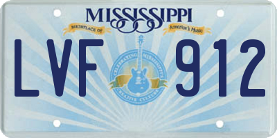 MS license plate LVF912