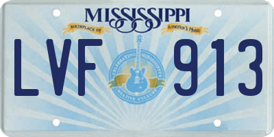 MS license plate LVF913