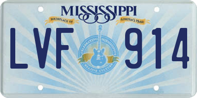 MS license plate LVF914