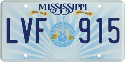 MS license plate LVF915
