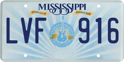 MS license plate LVF916