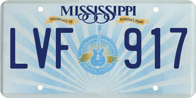 MS license plate LVF917