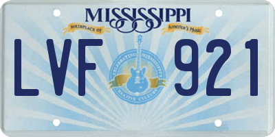 MS license plate LVF921