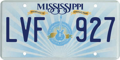 MS license plate LVF927