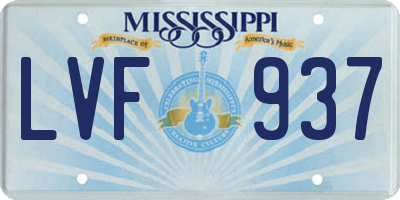 MS license plate LVF937