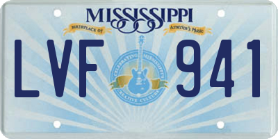 MS license plate LVF941