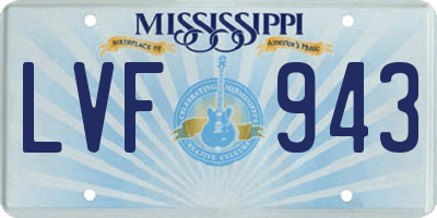 MS license plate LVF943