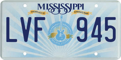 MS license plate LVF945