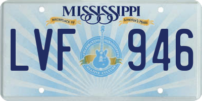 MS license plate LVF946