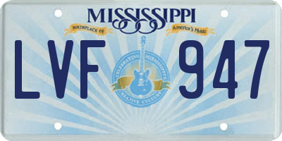 MS license plate LVF947