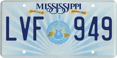 MS license plate LVF949