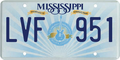 MS license plate LVF951