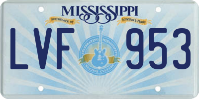 MS license plate LVF953