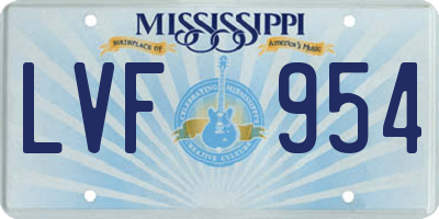MS license plate LVF954