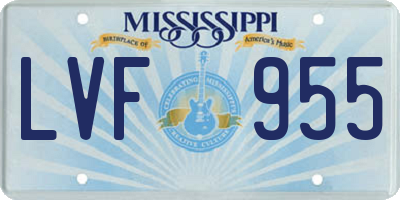 MS license plate LVF955