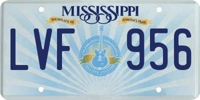 MS license plate LVF956