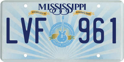 MS license plate LVF961