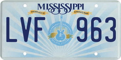 MS license plate LVF963