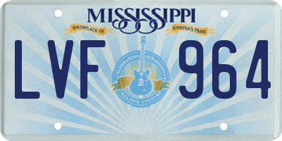 MS license plate LVF964