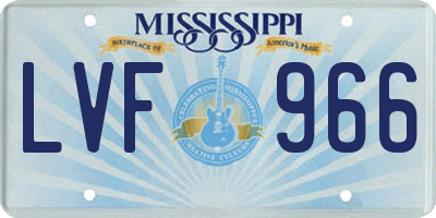 MS license plate LVF966