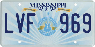 MS license plate LVF969