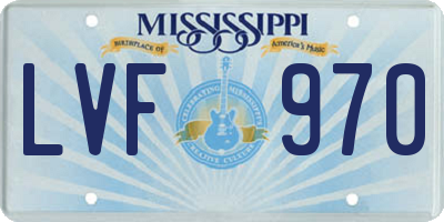 MS license plate LVF970