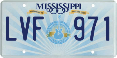 MS license plate LVF971