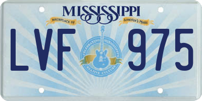 MS license plate LVF975