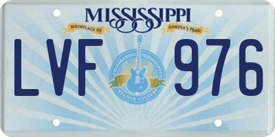 MS license plate LVF976