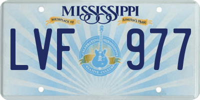 MS license plate LVF977