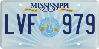 MS license plate LVF979