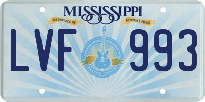 MS license plate LVF993