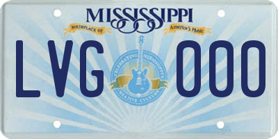 MS license plate LVG000