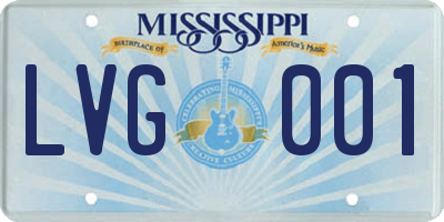 MS license plate LVG001