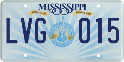 MS license plate LVG015