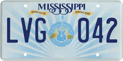 MS license plate LVG042