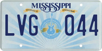 MS license plate LVG044
