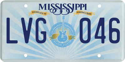 MS license plate LVG046