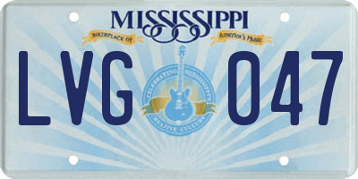 MS license plate LVG047