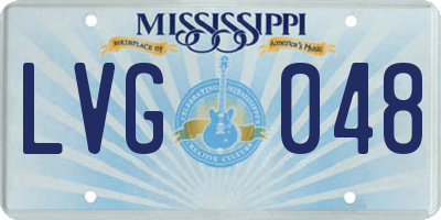 MS license plate LVG048