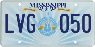 MS license plate LVG050