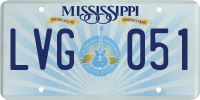 MS license plate LVG051