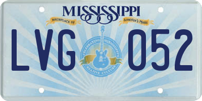 MS license plate LVG052